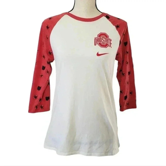 Nike OSU Buckeyes 3/4 Sleeve Raglan Tee - Picture 1 of 5